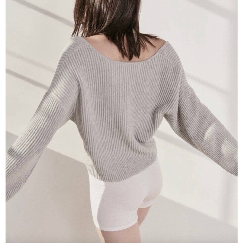 Lunya Cozy Cotton Silk Reversible Pullover - Mellow Grey Size S